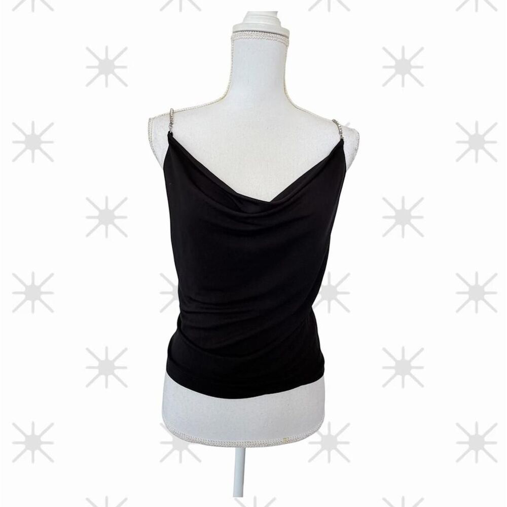 Vintage CDC Evenings Rhinestone Open Back Cowl Top Sz 8